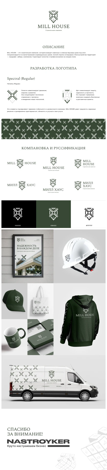 Разработали фирменный стиль компании MillHouse - строительство домов