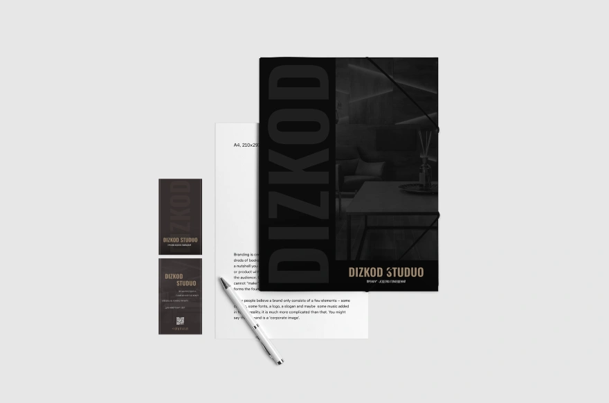 Разработали дизайн офисного набора для компании DIZKOD