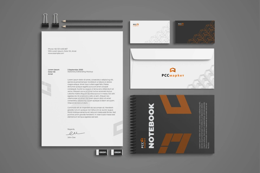 Разработали дизайн офисного набора для компании РСС-маркет